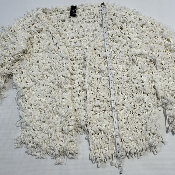 Windsor White Pom Blazer Jacket Womens Small Medium Open Front Streetwear - Picture 6 of 8